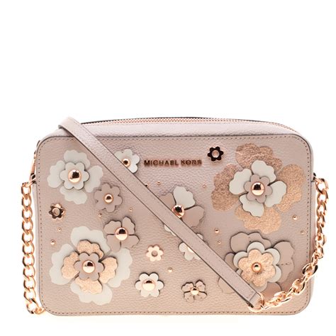 michael kors jet set floral embellished leather crossbody|Michael Kors jet set collection.